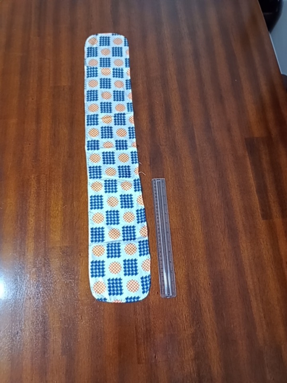 Stylish Blue and Orange Checked Head/Neck Wrap